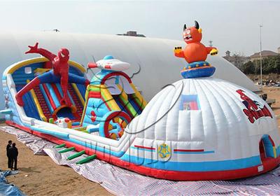 星際爭(zhēng)霸兒童充氣城堡蜘蛛俠滑梯戶外氣模玩具